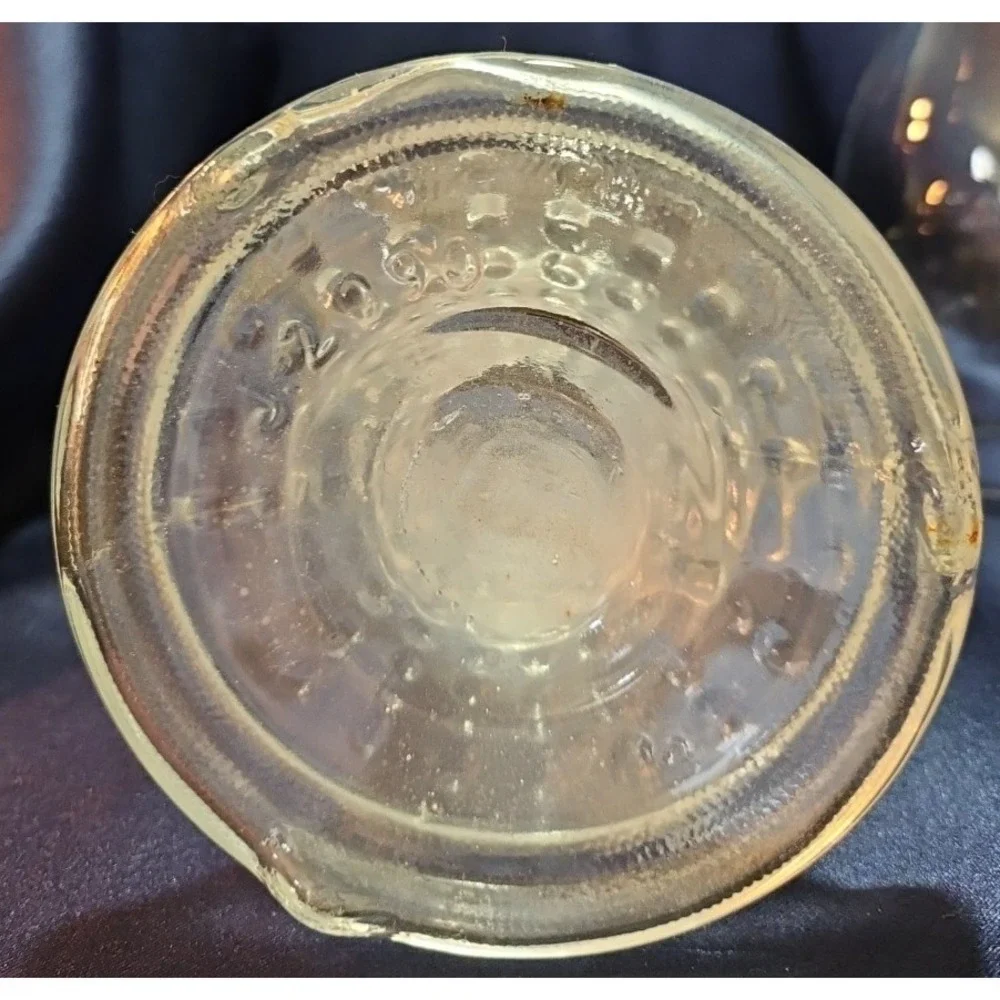 Vintage Clear Hobnail Glass Kerosene Oil Lamp with Chimeny shade; J-2090
